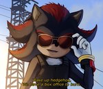 2024 5_fingers actor_allusion anthro asdrubal biped black_body black_fur black_nose cd_projekt_red clothing crossover cyberpunk_2077 dialogue english_text eulipotyphlan eyewear fingers front_view fur gloves grainy handwear hedgehog hi_res johnny_silverhand_(cyberpunk_2077) looking_at_viewer male mammal meme open_mouth outside power_lines sega shadow_the_hedgehog solo sonic_the_hedgehog_(film) sonic_the_hedgehog_(paramount) sonic_the_hedgehog_(series) sonic_the_hedgehog_3_(film) sunglasses text topwear vest white_body white_clothing white_fur white_gloves white_handwear