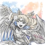 1:1 2014 angel blurred_background chibi convenient_censorship endbringer_(worm) feathers female flat_chested gesture hair humanoid liujuin looking_at_viewer navel nude one_eye_closed open_mouth open_smile simurgh_(worm) smile smiling_at_viewer solo sparkles sparkling_eyes waving waving_at_viewer white_body white_feathers white_hair white_skin winged_arms wings wink winking_at_viewer worm_(wildbow)