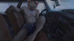 16:9 2024 anthro bottomwear car clothed clothing digital_media_(artwork) hyena inside_car inside_vehicle looking_at_viewer male mammal navel nipples nkotova99 shorts shorts_only solo spotted_hyena topless vehicle widescreen