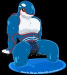 2019 alpha_channel anthro anthrofied biceps briefs bulge clothing conditional_dnp digital_media_(artwork) english_text generation_3_pokemon glistening kyogre legendary_pokemon male muscular muscular_anthro muscular_male nintendo notkastar pecs pokemon pokemon_(species) signature simple_background solo team_aqua text transparent_background underwear water wet