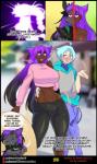 2019 animal_humanoid anthro arm_tuft artist_name azula_arktandr big_breasts big_penis black_hair blue_hair blush bottomwear braided_hair breasts bulge canid canid_humanoid canine canine_humanoid clothed clothing comic crop_top dark_body dark_skin dark_text detailed_bulge dialogue english_text eyes_closed femboy fox_humanoid fur generation_5_pokemon genital_outline genitals glowing grey_body grey_fur gynomorph hair hi_res histriones(lunardian) horn huge_breasts humanoid intersex jewelry logo male mammal mammal_humanoid markings matemi motion_lines multicolored_hair narration neck_tuft nintendo nipples nude page_number pants patreon patreon_logo patreon_username penis penis_outline pokemon pokemon_(species) purple_body purple_fur purple_hair red_eyes shirt shoulder_tuft silver_soul_(comic) species_in_narration speech_bubble sweater text topwear tuft two_tone_hair undershirt website_logo yellow_eyes zoroark