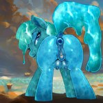 1:1 absurd_res ai_assisted animal_genitalia animal_pussy anus blue_body blue_eyes blue_hair blue_tail buttercup_saiyan clip_studio_paint_(artwork) cloud crotch_breasts digital_media_(artwork) dripping droplet elemental_creature equid equine equine_anus equine_genitalia equine_pussy eyelashes female feral genitals goo_creature goo_drip hair hasbro hi_res horse krita_(artwork) looking_at_viewer looking_back looking_back_at_viewer mammal my_little_pony paintstorm_(artwork) pony presenting puffy_anus pussy smile smiling_at_viewer solo tail teats water water_creature