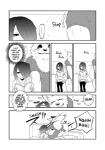 anthro canid canine clothing comic dialogue english_text female fur greyscale hair hair_over_eye hi_res human kemono lila_(kashiwagi_aki) male mammal monochrome one_eye_obstructed onomatopoeia sound_effects text translated yakantuzura zinovy