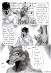 2016 anthro bear black_and_white brick_wall canid canine canis claws clothed clothing comic dialogue dlpeattie don_solletico dungeon duo english_text eternal.knot executioner_hood fantasy feet finger_claws fingers fur gesture hand_gesture hand_on_shoulder hi_res humanoid_hands inside jackal looking_at_another looking_down male mammal monochrome murid murine muscular muscular_anthro muscular_male nipples pointing pointy_ears prick_ears rodent snout speech_bubble standing text three_frame_image tools topless topless_anthro topless_male wall_(structure) zharr_j_wolf