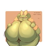 1:1 anthro big_breasts breasts female fur generation_3_pokemon generation_4_pokemon green_body gulpin hi_res huge_breasts hybrid hybrid_pokemon hyper hyper_breasts lightmizano lopunny nintendo pokemon pokemon_(species) pokemorph simple_background slightly_chubby solo thick_thighs yellow_body yellow_eyes yellow_fur