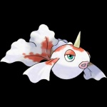 1:1 alpha_channel ambiguous_gender blue_eyes feral fish generation_1_pokemon goldeen horn ken_sugimori lips marine nintendo official_art pokemon pokemon_(species) simple_background solo