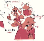 2022 ailurid anthro blush clothed clothing comic digital_media_(artwork) duo english_text food fur heart_symbol holding_food holding_object mammal one_eye_closed orange_body orange_fur pizzaowl red_body red_fur red_panda simple_background text white_background white_body white_fur wink