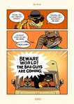 anthro bowler_hat canid canine canis clothed clothing comic dreamworks driving duo english_text eyewear feral hat headgear headwear hi_res male mammal mr._snake_(the_bad_guys) mr._wolf_(the_bad_guys) recreational_vehicle reptile saran_kit scalie snake speech_bubble sunglasses text the_bad_guys wolf