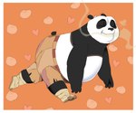 anthro bear dreamworks food giant_panda happy heart_symbol hi_res hypnokoo kung_fu_panda male mammal master_po_ping overweight overweight_male shirtless_male solo trance