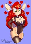 absurd_res anthro big_breasts big_butt big_eyes breasts bunny_costume butt clothed clothing costume deer ear_piercing female green_eyes hair hi_res leggings legwear long_hair love mammal piercing red_hair skimpy smile solo sophie_(forest_fever) suggestive the_blondeh thick_thighs wide_hips