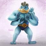 1:1 2017 biped crossover digital_media_(artwork) digital_painting_(artwork) disney eyes_closed full-length_portrait generation_1_pokemon humanoid humor just_right machamp male meme multi_arm multi_limb muscular muscular_humanoid muscular_male nintendo not_furry plantigrade pokemon pokemon_(species) portrait reaction_image shaded signature simple_background soft_shading solo standing the_emperor's_new_groove tsaoshin