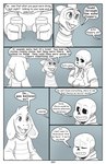 absolutedream absurd_res asriel_dreemurr bone border comic dialogue digital_media_(artwork) english_text group hi_res humanoid monochrome monster_kid sans_(undertale) skeleton text trio undertale undertale_(series) white_border