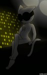 2d_animation 5:8 animated anthro blinking blue_eyes dark digital_media_(artwork) domestic_cat eyewear ezee featureless_crotch felid feline felis female fur fur_tuft glasses glowing glowing_eyes grey_body grey_fur mammal nude rubbing shaded short_playtime solo text tuft zee_(ezee)