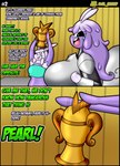 absurd_res al_gx anthro armor big_breasts bottomwear breasts clothing comic daughter_(lore) dialogue dragon duo english_text fan_character female generation_6_pokemon generation_8_pokemon goo_creature goo_hair hair hi_res hisuian_form hisuian_goodra hug latex latex_clothing latex_skinsuit long_hair mature_female mother_(lore) mother_and_child_(lore) mother_and_daughter_(lore) mythological_creature mythological_scalie mythology nintendo opal_(al_gx) overweight parent_(lore) parent_and_child_(lore) parent_and_daughter_(lore) pearl_(al_gx) pokemon pokemon_(species) pseudo_hair regional_form_(pokemon) rubber_clothing scalie shell skinsuit sliggoo slightly_chubby slightly_chubby_female story text tight_clothing