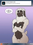 2015 amber_eyes anthro ask_blog big_breasts biped black_body black_nipples black_skin bovid breasts brown_eyes caprine chest_tuft conditional_dnp crossed_arms curled_hair dark_body dark_skin dialogue dialogue_box digital_media_(artwork) domestic_sheep english_text eyeshadow female floppy_ears fur gabby_(kadath) hair kadath looking_at_viewer makeup mammal navel neck_tuft nipples patreon patreon_logo sheep short_tail solo speech_bubble standing tail text tuft url website_logo white_body white_fur white_hair wool_(fur)