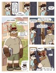 anthro antlers beard canid canine canis comic dialogue duo english_text eyewear facial_hair glasses hi_res horn leo_(nardodraws) male mammal nardodraws newspaper rodney_(nardodraws) speech_bubble text wolf