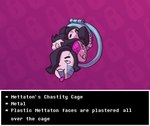 chastity_cage chastity_cage_only chastity_device chastity_device_only dracozhilla english_text humanoid locktober machine male mettaton mettaton_ex mettaton_neo nude robot robot_humanoid stylized_chastity_cage text undertale undertale_(series) zero_pictured