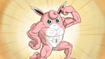 16:9 2020 abs anthro biceps big_muscles colored digital_drawing_(artwork) digital_media_(artwork) english_text ergomancy generation_1_pokemon growth hair hi_res huge_muscles looking_at_viewer male mammal muscle_growth muscular muscular_anthro muscular_male nintendo pecs pink_body pokemon pokemon_(species) shaded simple_background smile solo text what_has_science_done widescreen wigglytuff