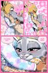 2019 anthro borba buckteeth canid canine clothed clothing comic daww digital_media_(artwork) disney duo english_text fan_character female female/female fox fur hair hi_res hug judy_hopps kissing lagomorph leporid lol_comments mammal pink_nose purple_eyes rabbit red_fox romantic romantic_ambiance romantic_couple shay_(borba) speech_bubble teeth text true_fox zootopia