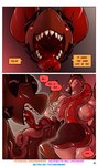 aamon_(james_howard) anthro bat comic demon dialogue duo english_text gynomorph hi_res intersex intersex/male james_howard licking male mammal onlyfans open_mouth patreon size_difference size_play subscribestar text tina_(james_howard) tongue tongue_out uvula