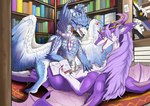 absurd_res andromorph capcom chihuang_(chihuang) dragon duo female fur genitals gynomorph hi_res intersex library monster_hunter mythological_creature mythological_scalie mythology scalie velkhana velkhana4396 wings