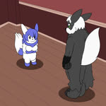 1:1 amy_the_mystgoose animated anthro black_body black_eyes black_fur blue_body blue_fur breakdance cat_breakdancing_meme darknetic digital_media_(artwork) duo female fluffy fluffy_tail fur generation_3_pokemon generation_6_pokemon green_eyes grey_body grey_fur hi_res high_framerate hybrid hybrid_pokemon intense_(band) jankogoo long_playtime male male/female meme meowstic music neck_tuft nintendo only_you_(song) pangoro pokemon pokemon_(species) ray_the_pangoose simple_background size_difference sound synced_to_music tail tuft webm white_body white_fur zangoose