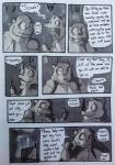 animatronic anthro bear comic dialogue duo english_text five_nights_at_freddy's foxy_(fnaf) freddy_(fnaf) hi_res machine male mammal monochrome robot scottgames text uniparasite