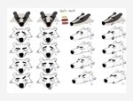 angry badger beastly_crimes beastly_crimes_(2024) black_body black_nose border chief_badger concept_art expression_sheet eyes_closed mammal mustelid musteline official_art open_mouth sad simple_background solo surprised unknown_artist white_body white_border