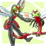 1:1 alternate_species animal_humanoid arthropod arthropod_humanoid clothing cosplay costume duo female feral generation_2_pokemon green_hair hair humanoid humanoidized insect insect_humanoid insect_wings low_res nintendo pokemon pokemon_(species) pokemon_costume pokemon_humanoid pokemorph ranphafranboise wings yanma