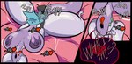 absurd_res anthro areola breasts comic dewott duo fattmana female generation_5_pokemon generation_6_pokemon goodra hi_res male male/female mating_hotel nintendo nipples pokemon pokemon_(species) purple_areola purple_nipples tail