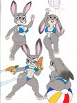 2024 absurd_res anthro ball beach_ball big_breasts bikini blue_bikini blue_clothing blue_swimwear breasts butt claws clothed clothing colored dipstick_ears disney ear_markings ears_down feet female fur grey_body grey_fur hi_res inflatable judy_hopps lagomorph leporid looking_at_viewer looking_back mammal multicolored_body multicolored_ears multiple_poses omegasunburst one_eye_closed open_mouth pivoted_ears pose purple_eyes rabbit rear_view scut_tail short_tail simple_background sitting sitting_on_ball sketch smile solo standing swimwear tail thick_thighs toe_claws toy toy_gun two-piece_swimsuit two_tone_body under_boob water_gun white_background white_body white_fur wide_hips zootopia