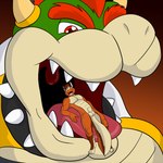 anthro bowser canid canine digital_media_(artwork) domafox dragon duo fox hi_res hybrid macro male mammal mario_bros micro mythological_creature mythological_scalie mythology nintendo open_mouth oral scalie size_difference uvula vore