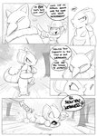 anthro bag clothing comic dialogue digital_media_(artwork) english_text exclamation_point female fight forest generation_1_pokemon group hat headgear headwear hi_res human hypno_(pokemon) mammal monochrome nidoqueen nintendo plant pokemon pokemon_(species) queenie_(shoutingisfun) shoutingisfun text text_on_clothing text_on_hat text_on_headwear tree