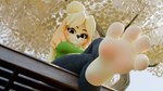 3d_(artwork) 4_toes absurd_res animal_crossing anthro autumn bench blush body_blush canid canine canis digital_media_(artwork) domestic_dog feet female foot_blush foot_focus hi_res isabelle_(animal_crossing) isabelle_(highwizard) looking_at_viewer low-angle_view mammal nintendo outside paws shih_tzu sitting soles solo toes toy_dog twintails3d