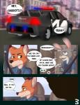 anthro beverage caffeine canid canine car clothing comic disney driving duo energy_drink english_text female fox fur green_eyes grey_body grey_fur hi_res inside_car inside_vehicle judy_hopps lagomorph leporid lol_comments male mammal motor_vehicle nick_wilde orange_body orange_fur police police_car police_vehicle rabbit red_fox redfoxsoul text true_fox uniform vehicle zootopia