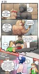 anthro bear canid canine clothed clothing comic dialogue digital_media_(artwork) english_text fantasizing felid female grizz_(gym_pals) gym_pals h155296 hi_res hyena hyeny_(gym_pals) inside kakuda_(gym_pals) licking lion male male/male mammal niku_(gym_pals) nipple_fetish nipple_lick nipple_play nipples nude offscreen_sex pal_(gym_pals) pantherine rhinoceros shaded shower text tiger tongue tongue_out