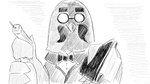 16:9 4_fingers animal_crossing anthro avian bird black_bow_tie bow_tie brewster_(animal_crossing) clothing columbid dialogue_in_description dragonweirdo eyewear facial_hair fingers glasses greyscale hi_res male monochrome mustache nintendo pigeon purchase_bill round_glasses solo squirt_bottle suit widescreen