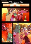 alcohol anthro baile_oricorio beak beverage champagne champagne_bottle champagne_glass clefable clothed clothing colored comic container cup dance_floor dancing date decidueye don't_sweet_talk_me drinking drinking_glass duo ear_piercing ear_ring esmeralda_(oricorio) feathered_wings feathers female feral frillish generation_1_pokemon generation_3_pokemon generation_5_pokemon generation_7_pokemon generation_9_pokemon gengar glass glass_container glass_cup hand_holding hi_res inviting legendary_pokemon louis_(decidueye) makeup male male/female mascara minun nightclub nintendo oricorio piercing plusle pokemon pokemon_(species) purple_eyelids quaquaval red_body ring_piercing romantic romantic_couple rozalid tango_(dance) wings zeraora