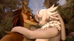 16:9 3d_(artwork) ace_(mrfrenchyjackal) anthro blue_eyes breasts brown_body brown_fur canid canine canis digital_media_(artwork) duo dusk eye_contact fan_character female forest forest_background fur grass grey_body grey_fur hair hand_on_shoulder hi_res holding_another hop_(character) hug jackal juicyducksfm lagomorph leporid long_ears long_hair looking_at_another male male/female mammal nature nature_background nipples nose_to_nose nude nude_female nude_male petruz_(copyright) plant rabbit rock short_hair smile source_filmmaker_(artwork) tan_body tan_fur tree warfare_machine white_body white_fur widescreen yellow_eyes