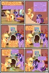 absurd_res applejack_(mlp) base_three_layout blonde_hair clothing comic cowboy_hat duo earth_pony english_text equid equine feathers female feral fluttershy_(mlp) friendship_is_magic grid_layout gutovi-kun hair hasbro hat headgear headwear hi_res horn horse mammal mane_six_(mlp) my_little_pony mythological_creature mythological_equine mythology orange_body pegasus pinkie_pie_(mlp) pony purple_body purple_feathers rainbow_dash_(mlp) rarity_(mlp) six_frame_grid six_frame_image text three_row_layout twilight_sparkle_(mlp) unicorn winged_unicorn wings