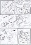 angry anthro attack black_and_white border canid canine canis chair clothing comic compression_sound_effect confusion crunch crushing_sound_effect damaged_vehicle decapitation dialogue different_sound_effects duncan_(kitfox_crimson) duo english_text eye_patch eyewear fake_blood female fight furniture hair hand_on_head hand_on_own_head implants_(disambiguation) kangaroo kitfox-crimson localized_pointy_speech_bubble long_ears long_hair machine macropod male mammal marsupial mecha melee_weapon monochrome motion_lines motion_onomatopoeia name_drop name_in_dialogue onomatopoeia open_mouth outside_border pointy_speech_bubble polygonal_speech_bubble professor_virginia_burret severed_body_part severed_head shirt sketch slicing smoke sound_effects speech_bubble stab stolen_generation swish_(sound_effect) sword swordfight text topwear warzone weapon weapon_swing weapon_trail