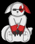 4:5 absurd_res alpha_channel black_eyes claws darknetic depression digital_media_(artwork) feral fluffy fur generation_3_pokemon hi_res hopelessness male nintendo pokemon pokemon_(species) red_body red_fur red_sclera sitting solo white_body white_fur zangoose zangtober_2020