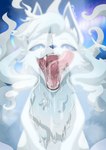 2024 absurd_res alolan_form alolan_ninetales ambiguous_gender aurora_(phenomenon) blue_body blue_eyes blue_fur blue_inner_ear blue_nose blue_sclera blue_tail bodily_fluids breath canid canine cheek_tuft chest_tuft colored detailed_background dripping facial_tuft fangs feral front_view fur gaping_mouth generation_7_pokemon glass_surface half-length_portrait head_tuft hi_res inner_ear_fluff kemono licking licking_lips licking_own_lips looking_at_viewer mammal mouth_shot multi_tail multicolored_body multicolored_ears multicolored_fur multicolored_tail nintendo open_mouth outside pink_tongue pokemon pokemon_(species) portrait pupils quadruped regional_form_(pokemon) saliva saliva_drip saliva_on_tongue saliva_string shaded signature sitting sky solo star starry_sky tail teeth tongue tongue_out tuberosekotoki tuft two_tone_body two_tone_ears two_tone_fur two_tone_tail white_body white_ears white_fur white_inner_ear_fluff white_pupils white_tail