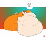 2011 abstract_background anthro belly_on_ground belly_rolls big_cheeks blobby canid canine canis cellphone chubby_cheeks claws domestic_dog double_chin electronics english_text fat_rolls flat_colors fur gillpanda gradient_background husky immobile landis_f male mammal moobs morbidly_obese morbidly_obese_anthro morbidly_obese_male multicolored_body multicolored_fur navel nordic_sled_dog obese obese_anthro obese_male orange_body orange_fur overweight overweight_anthro overweight_male pawpads paws phone phone_call simple_background sitting smartphone solo spitz tail tail_motion tailwag text toe_claws weight_gain