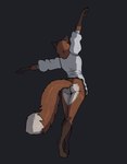 2024 anthro bottomless bottomless_female butt butt_focus canid canine clothed clothing female fox garbagegarage hi_res hip_sway long_tail mammal medieval_clothing partially_clothed solo standing tail