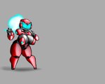 5:4 beepunz big_breasts black_body breasts cleavage clothed clothing ela female huge_breasts humanoid machine multicolored_body red_body robot robot_humanoid simple_background solo standing thick_thighs visor wide_hips