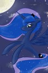 2014 2:3 black_tiara blue_body blue_eyelids blue_eyes blue_fur blue_hooves blue_mane blue_sky blue_tail blue_wings cloud colored crown cutie_mark digital_drawing_(artwork) digital_media_(artwork) equid equine eyelashes female female_feral feral flying friendship_is_magic fur half-closed_eyes hasbro headgear hi_res hooves horn light lighting long_mane long_tail mammal mane moon my_little_pony mythological_creature mythological_equine mythology narrowed_eyes night princess princess_luna_(mlp) quadruped rakkyoarts royalty shaded signature sky solo star starry_sky tail tiara unguligrade unicorn_horn winged_unicorn wings