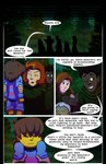 absolutedream absurd_res clothed clothing comic dialogue english_text fan_character female forest frisk_(undertale) green_clothing group hi_res holding_person human human_only male mammal not_furry pattern_clothing plant robe silhouette striped_clothing stripes text tree undertale undertale_(series)