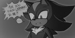 2024 anthro ellipsis emthimofnight english_text eulipotyphlan frown hedgehog hi_res male mammal monochrome scowl sega shadow_the_hedgehog simple_background sketch solo sonic_the_hedgehog_(series) text