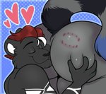 Rating: q
ID: 5596879
Date: 2025-05-25 07:44:01 -0400
Status: active
Score: 12
anthro arm_tattoo big_butt bite_mark bite_mark_on_butt butt butt_grab duo felid hand_on_butt heart_symbol holding_butt hug hugging_another hugging_butt leopard male male/male mammal pantherine procyonid raccoon ractoons rivets_(rivetstheblue) tattoo zephyr_(rivetstheblue) post #5596879